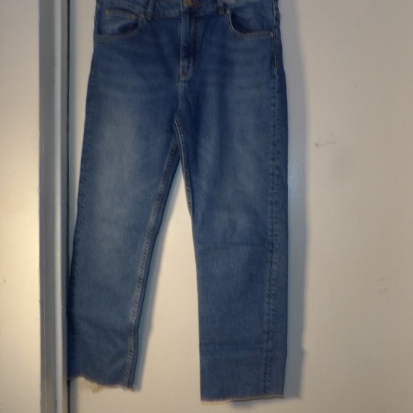 Maje High Rise Cropped Straight Leg Jeans Sz 42 EU Or 16 USA - Picture 6 of 7